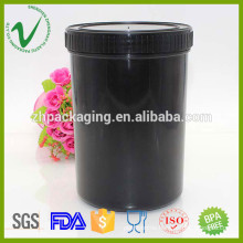 HDPE storage container empty round 1L plastic powder chemical bottle with lid